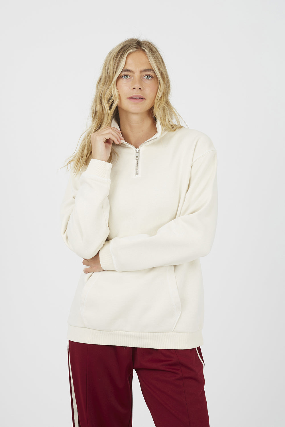 Women's Cotton Blend Quarter-Zip Sweater