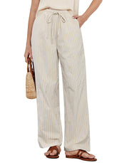 Beige Blue Stripe