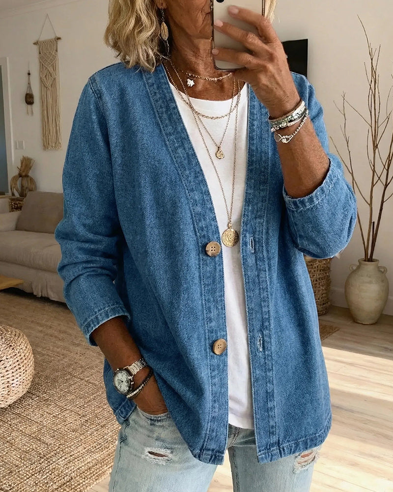 Women's Denim Lightweight Denim Jacket – Blue
