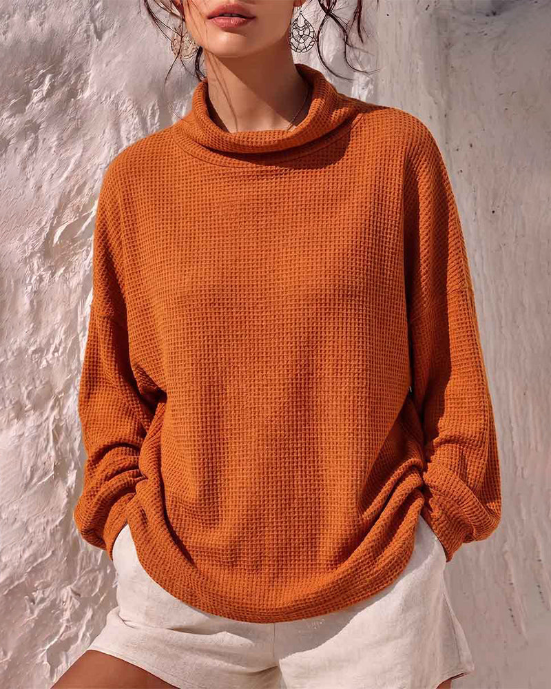 Women's Relaxed-Fit Workwear Casual Office Sweater – Orange
