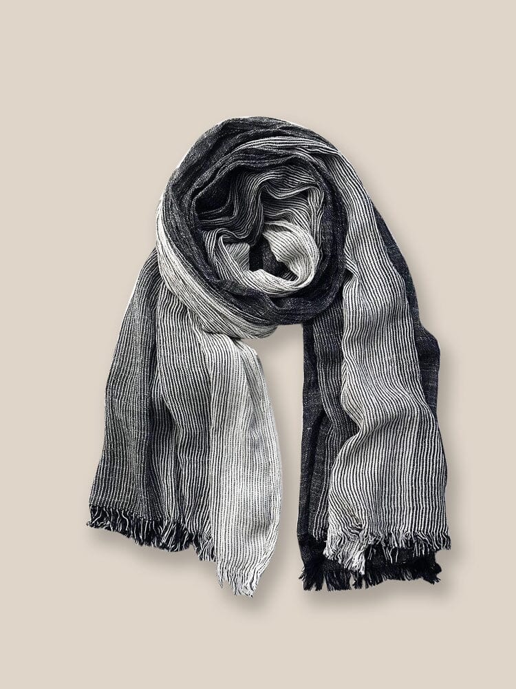 Women's Soft Cotton Tassel Scarf Soft – Black