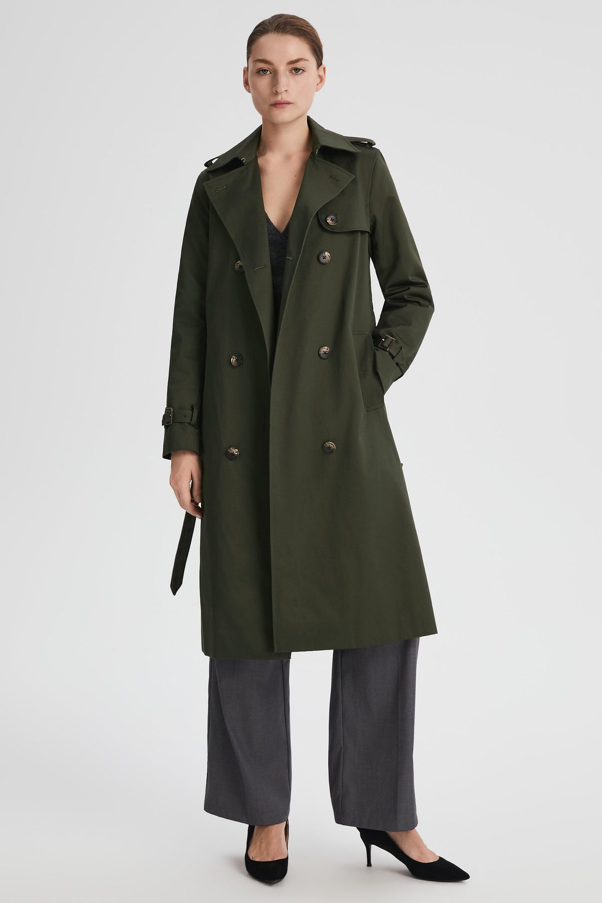 Women's Cotton Classic Trench Coat – Olive