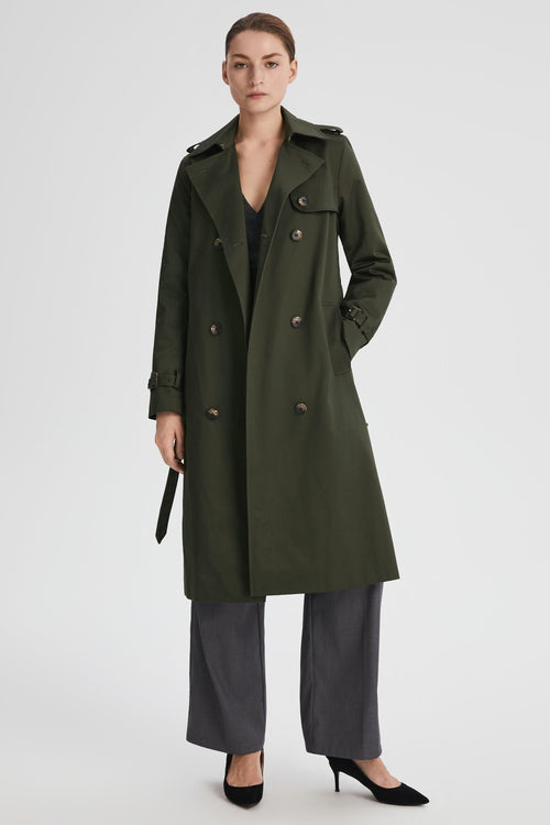 Women's Cotton Classic Trench Coat – Olive