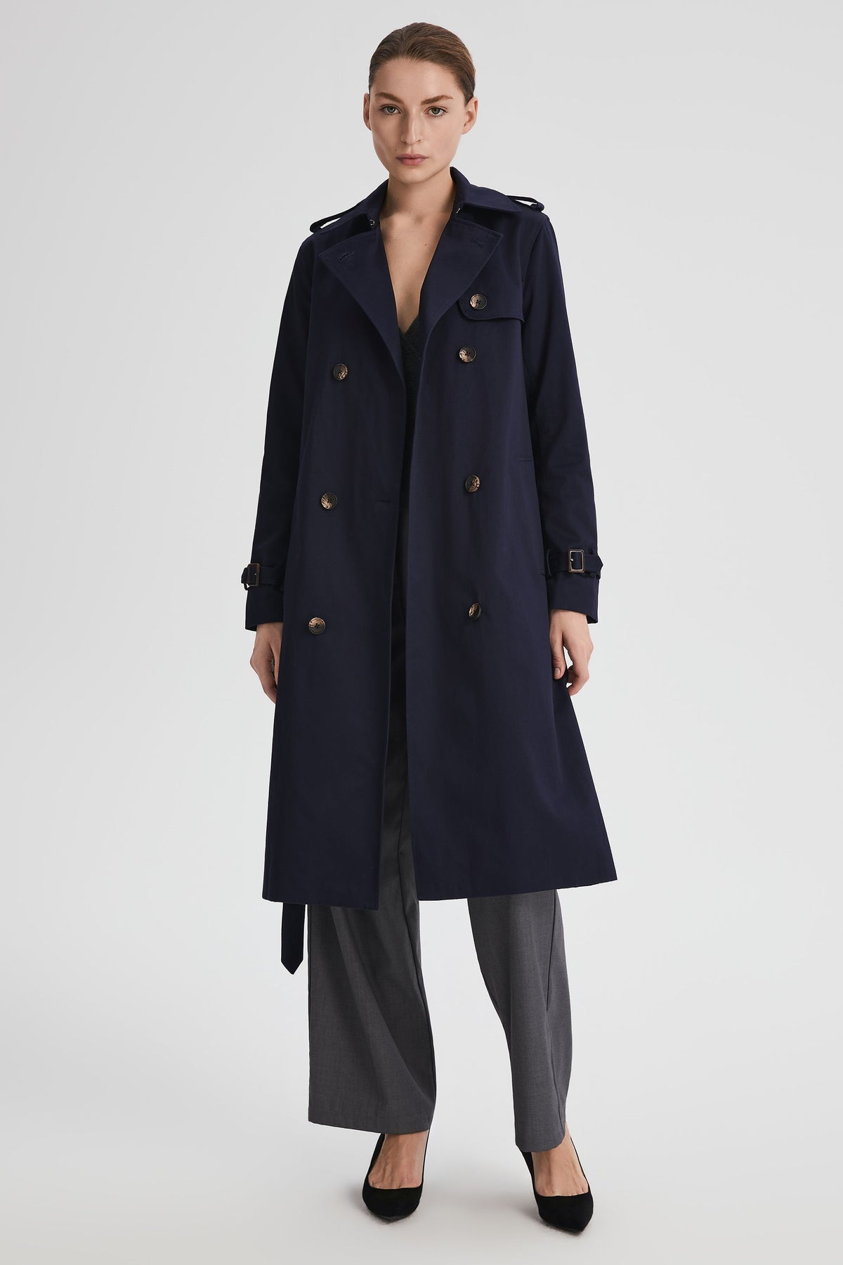 Women's Cotton Classic Trench Coat – Navy