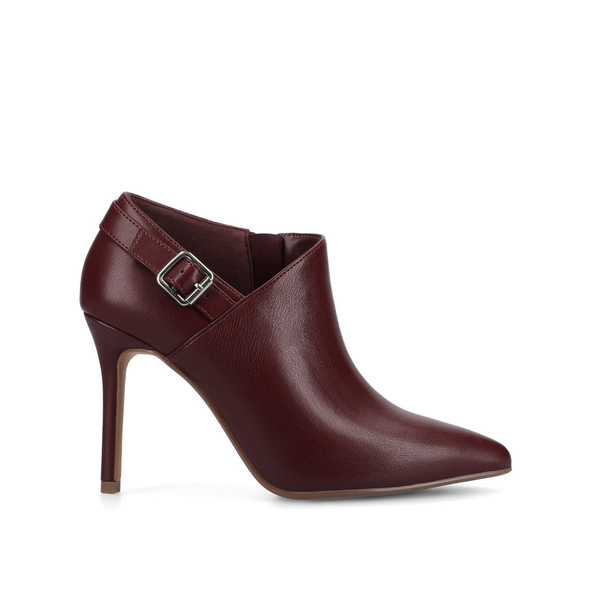 Women's Faux Leather Dress Ankle Boots – Oxblood