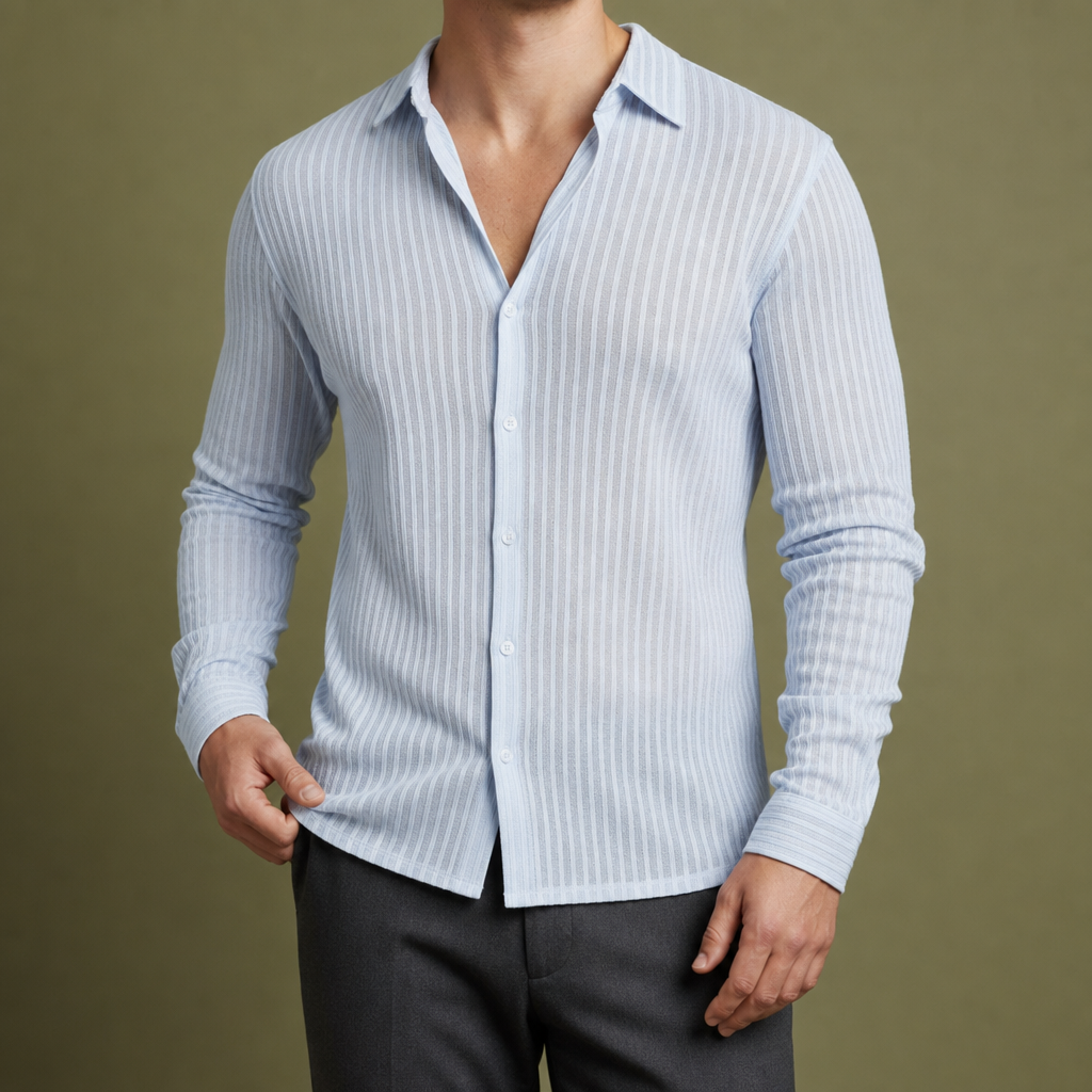 Aaron | Caceres Striped Lapel Shirt