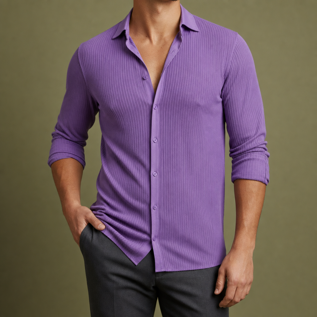 Aaron | Caceres Striped Lapel Shirt