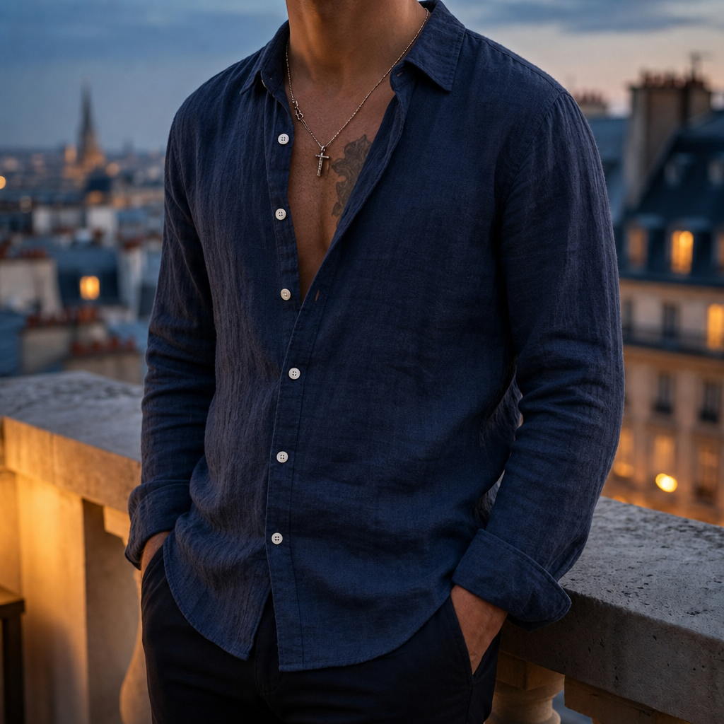Aaron | Cordoba Linen Long Sleeve Shirt