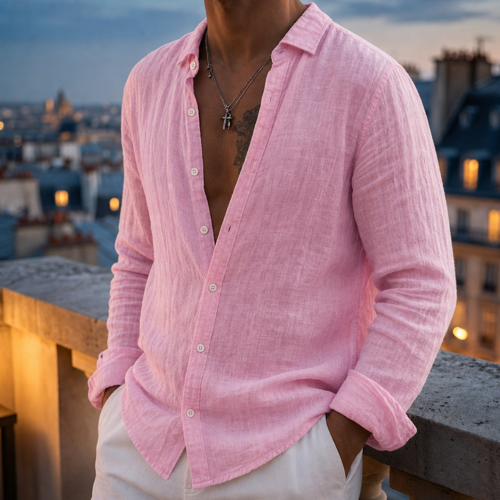 Aaron | Cordoba Linen Long Sleeve Shirt