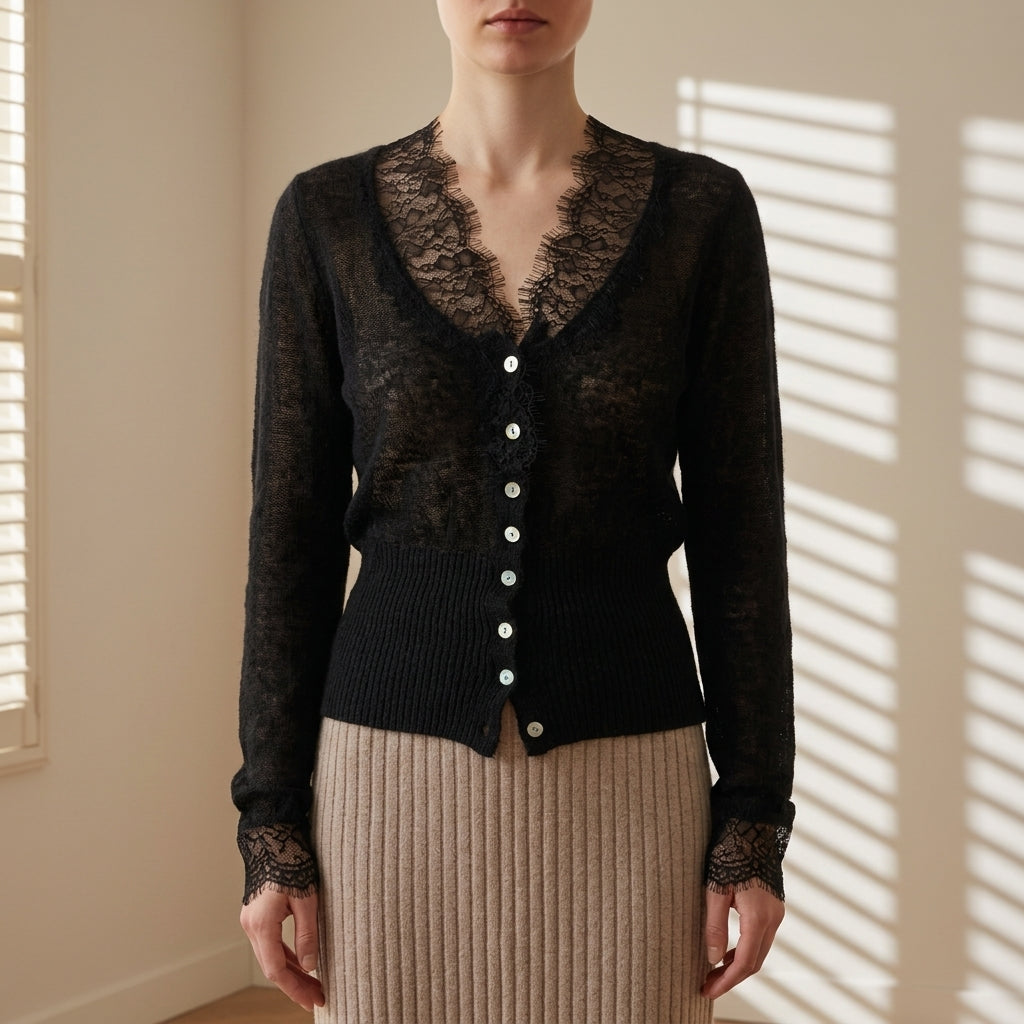 Addison | Bexleyon Lace Patchwork Cardigan