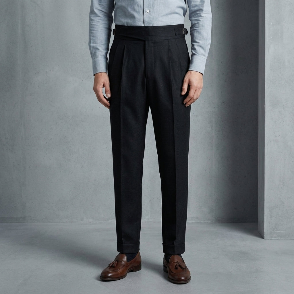 Adrian | Catania Gurkha Straight Fit Pleated Trousers
