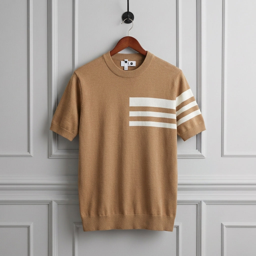 Aiden | Lausanne Stripe-Detail Knit Tee