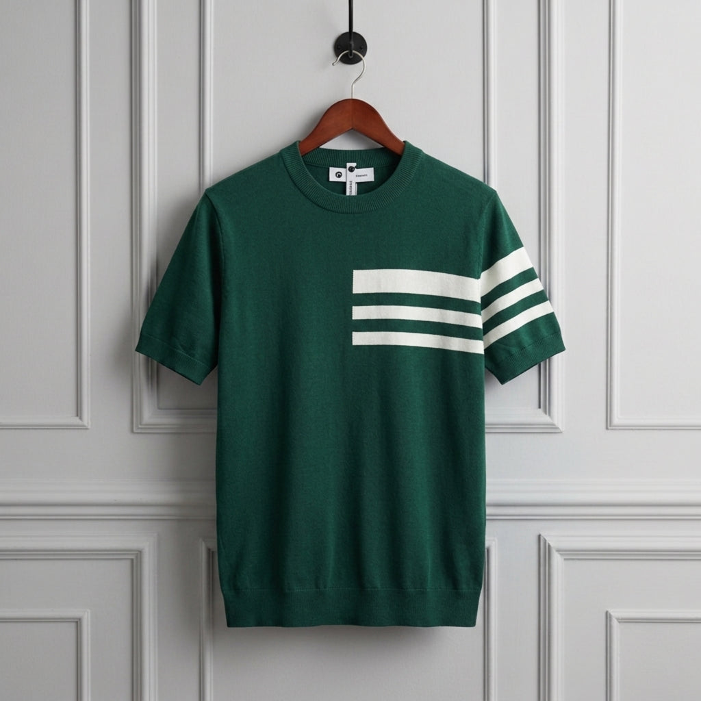 Aiden | Lausanne Stripe-Detail Knit Tee