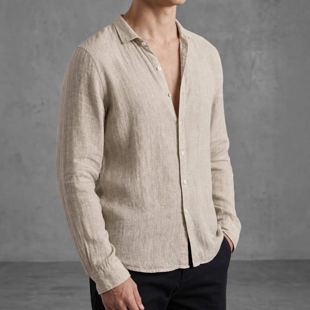 Alexander | Merida Linen Open-Collar Shirt