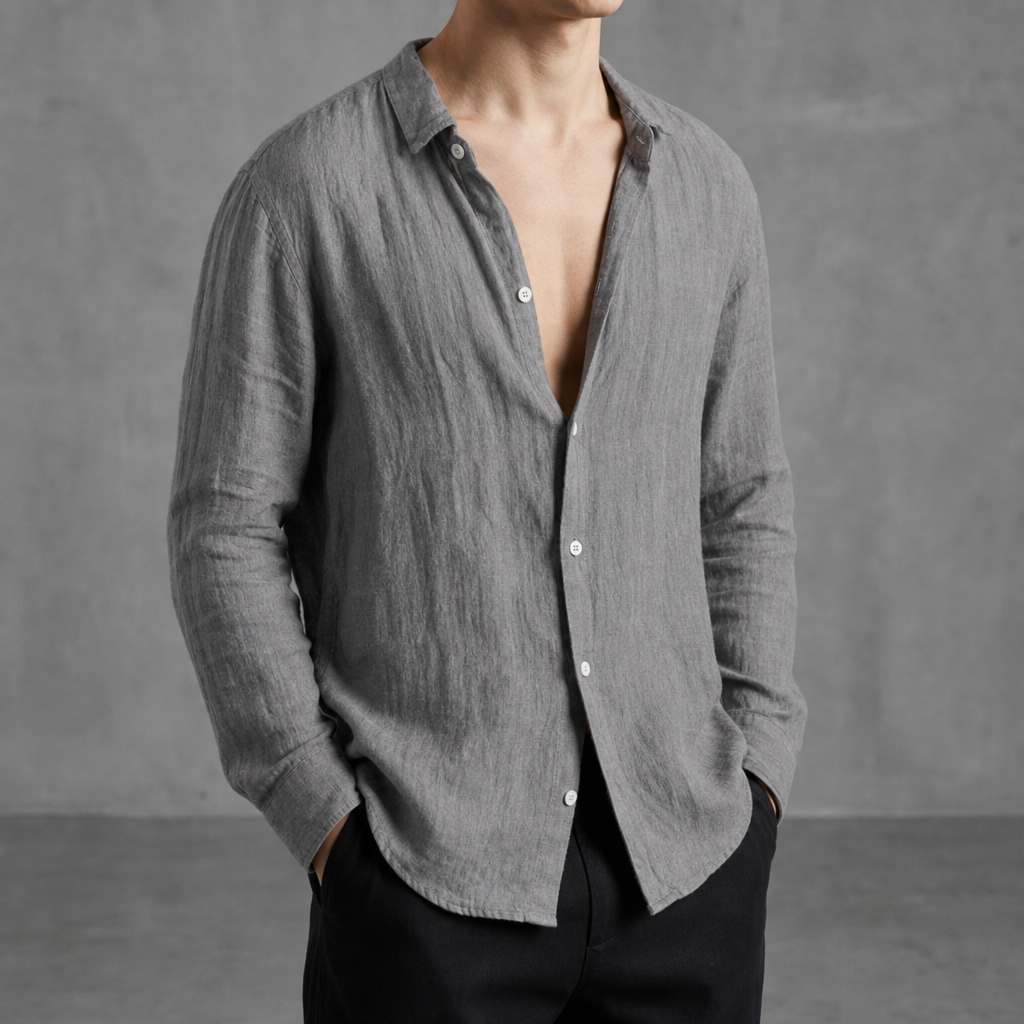 Alexander | Merida Linen Open-Collar Shirt