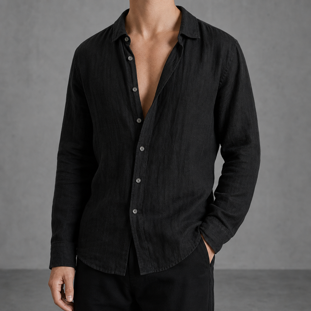Alexander | Merida Linen Open-Collar Shirt