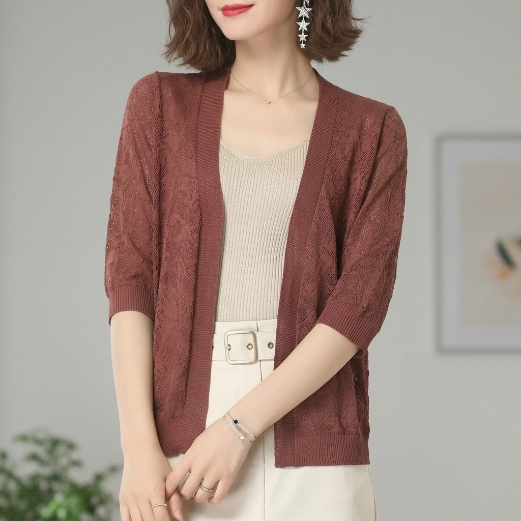 Alice | Benvielle Elegant Lace Knit Cardigan