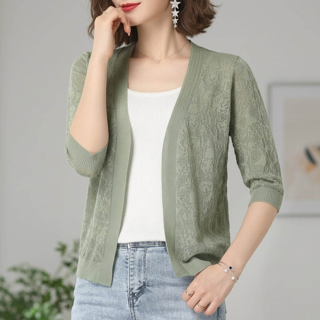 Alice | Benvielle Elegant Lace Knit Cardigan