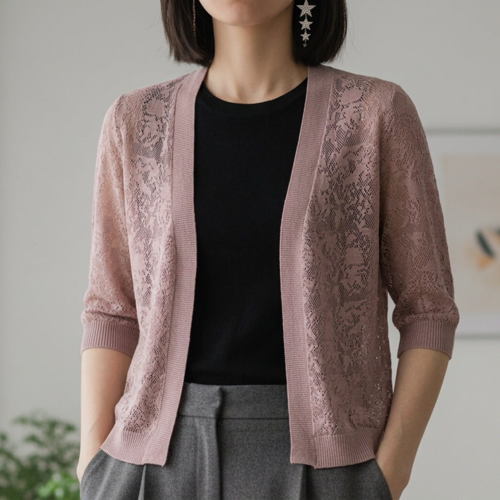 Alice | Benvielle Elegant Lace Knit Cardigan