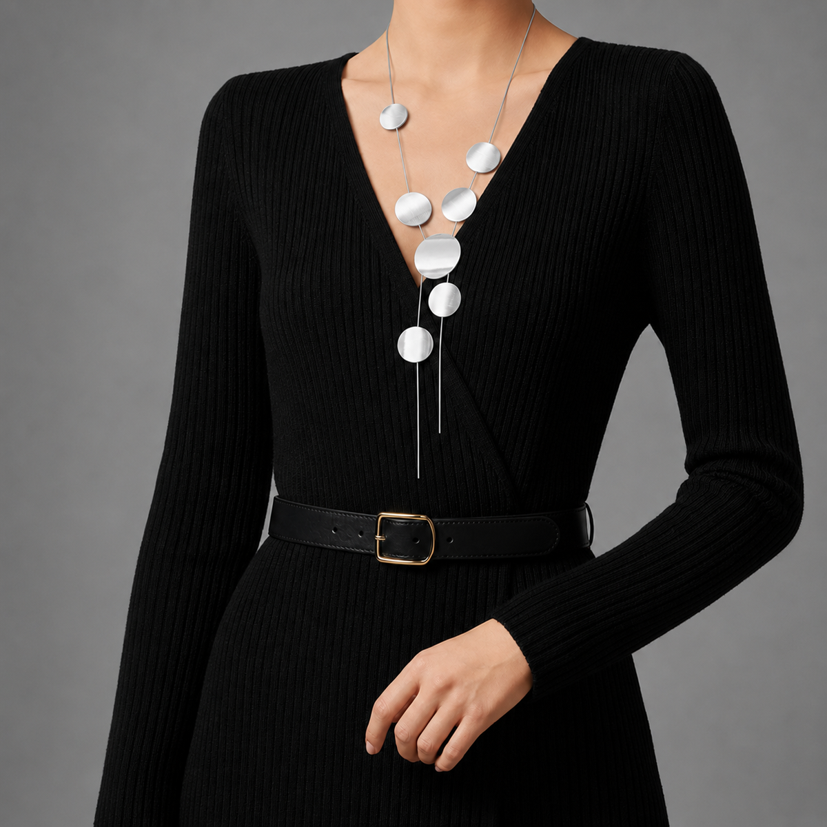 Alice | Gordes Gold Disc Drop Necklace