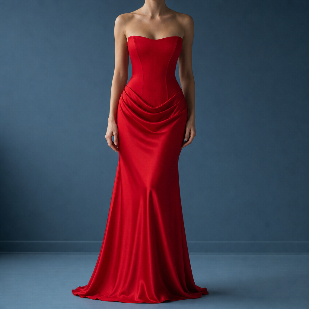 Amelia | Antequera Corset Satin Maxi Dress