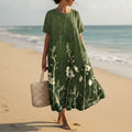 Forest Green & White Floral
