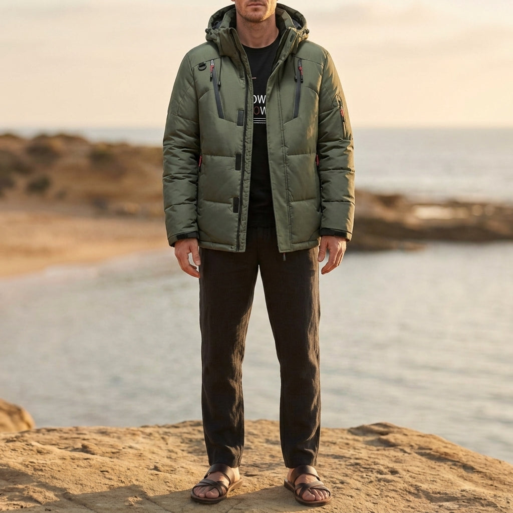 Andrew | Lacoste Hooded Puffer Down Jacket