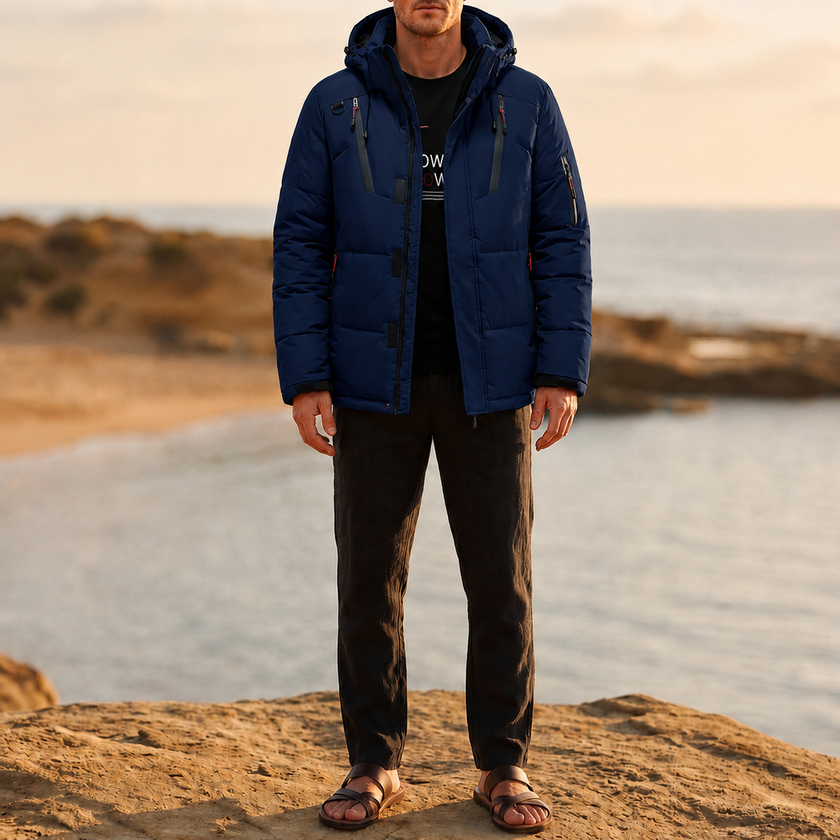 Andrew | Lacoste Hooded Puffer Down Jacket
