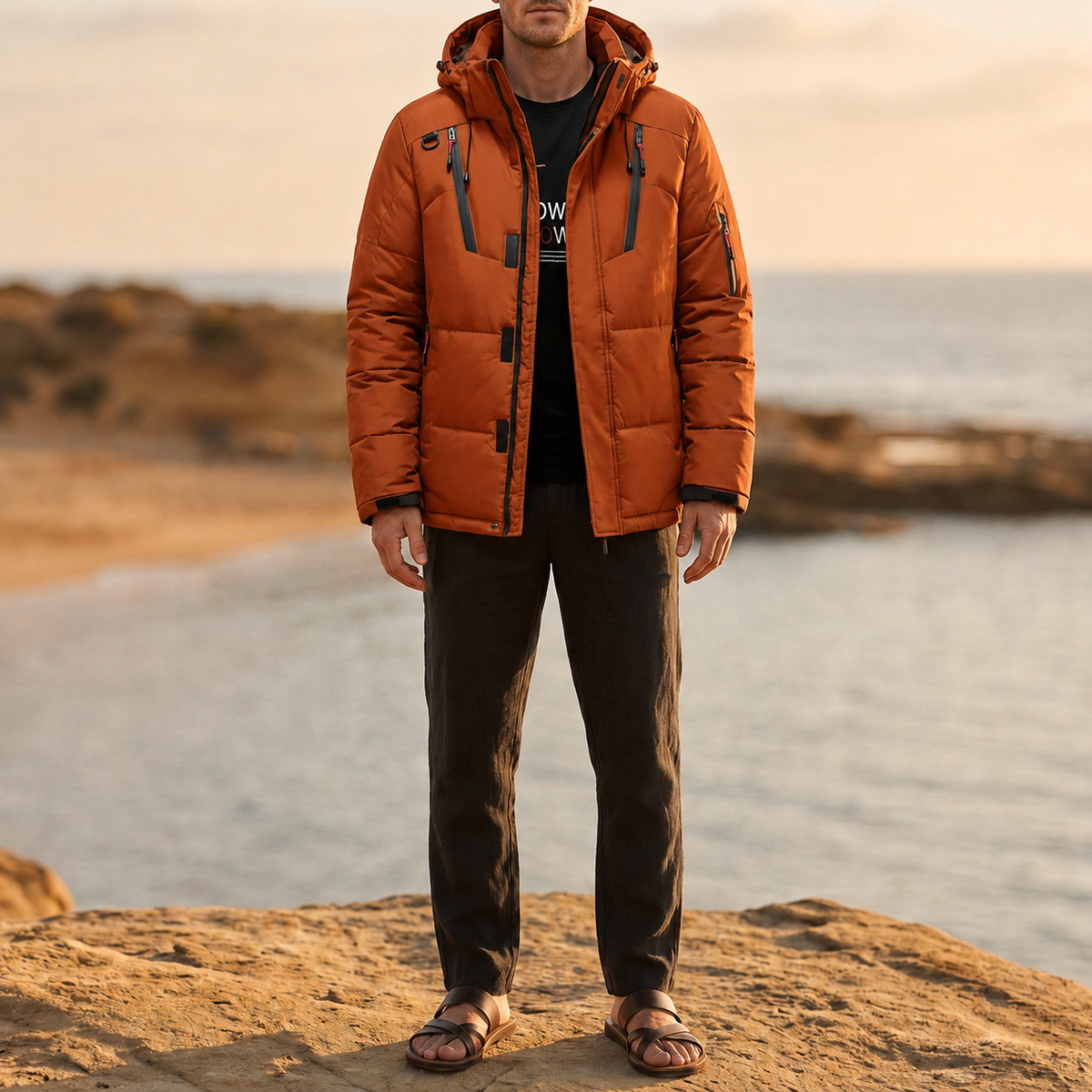 Andrew | Lacoste Hooded Puffer Down Jacket