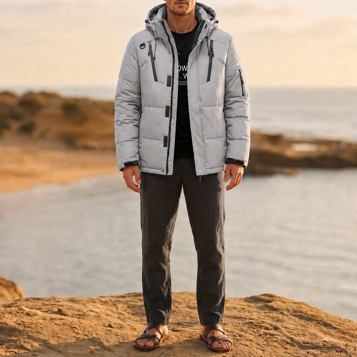 Andrew | Lacoste Hooded Puffer Down Jacket