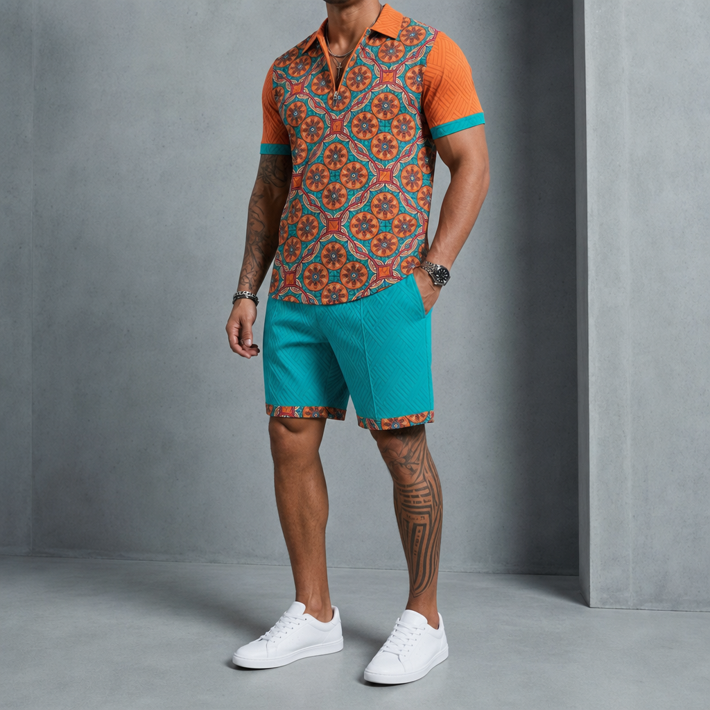 Andrew | Opatija Printed Polo Co-Ord Set