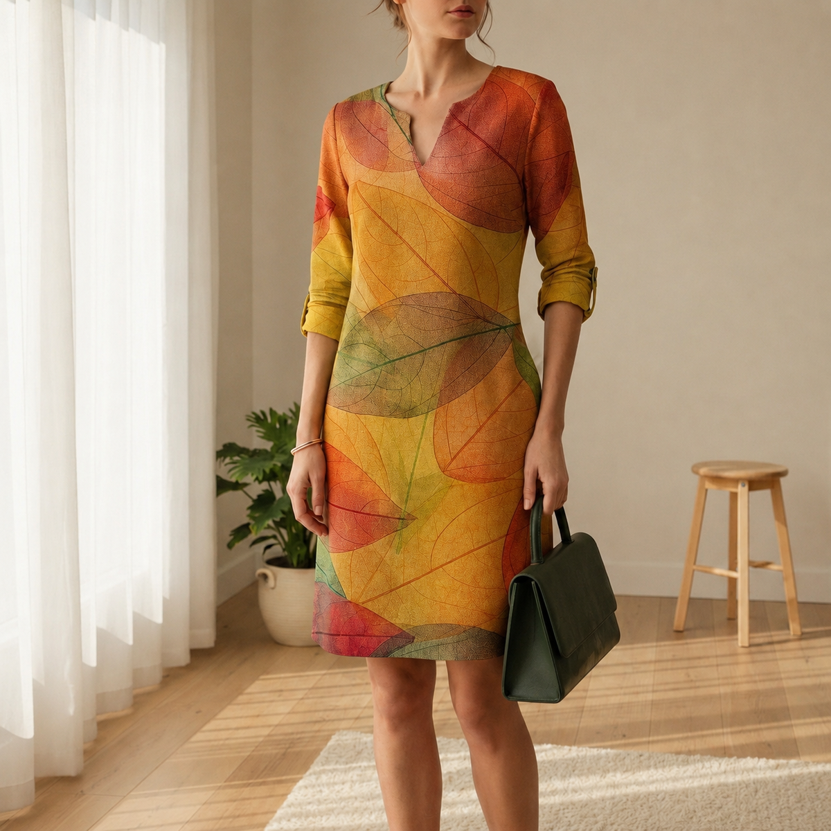 Anna | Bonifacio Mia's Notch-Neck Shift Dress