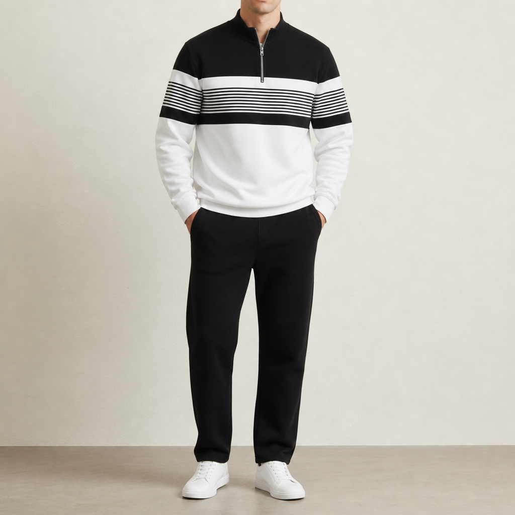 Anna | Lourmarin Striped Quarter-Zip Set