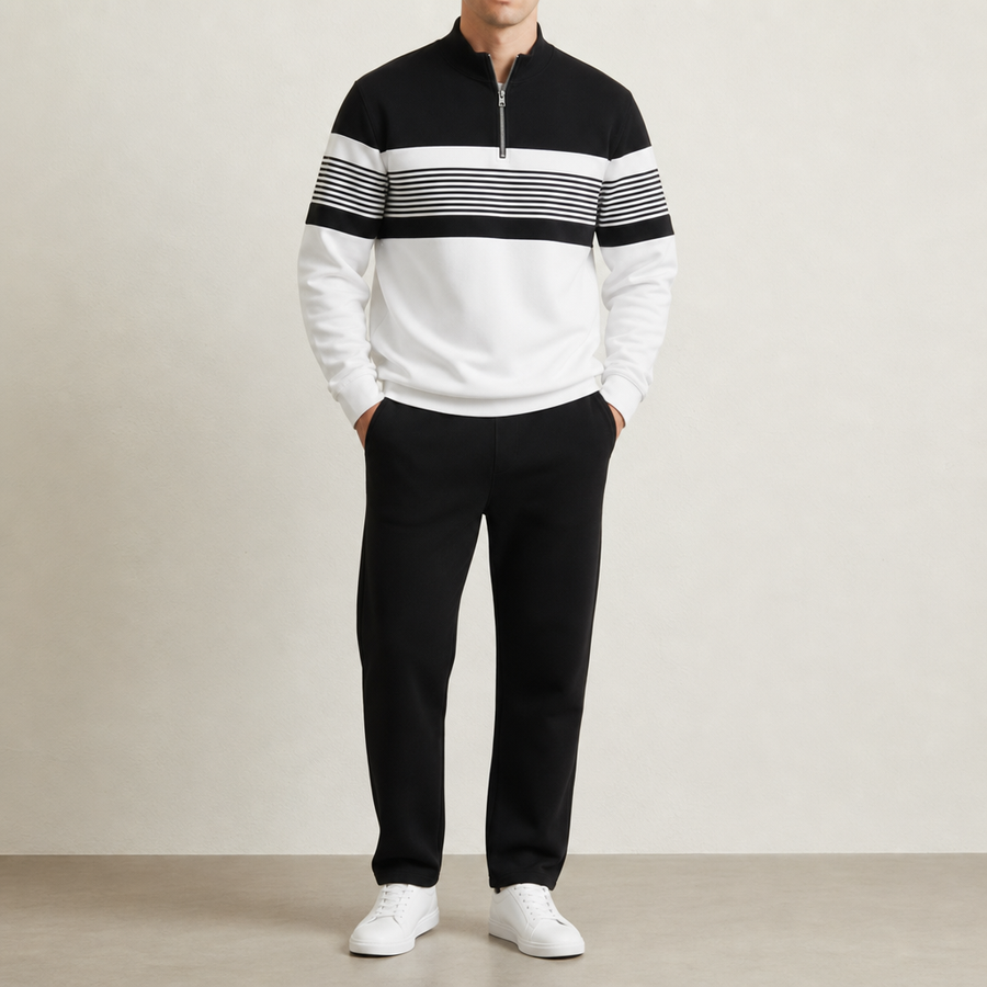 Anna | Lourmarin Striped Quarter-Zip Set