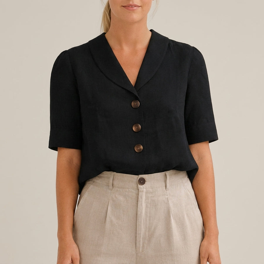 Anna | Treviso Clara's Shawl Collar Blouse