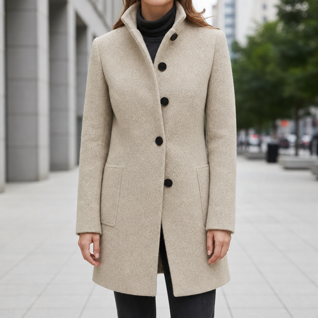 Aria | Bandol Grey Wool-Blend Coat