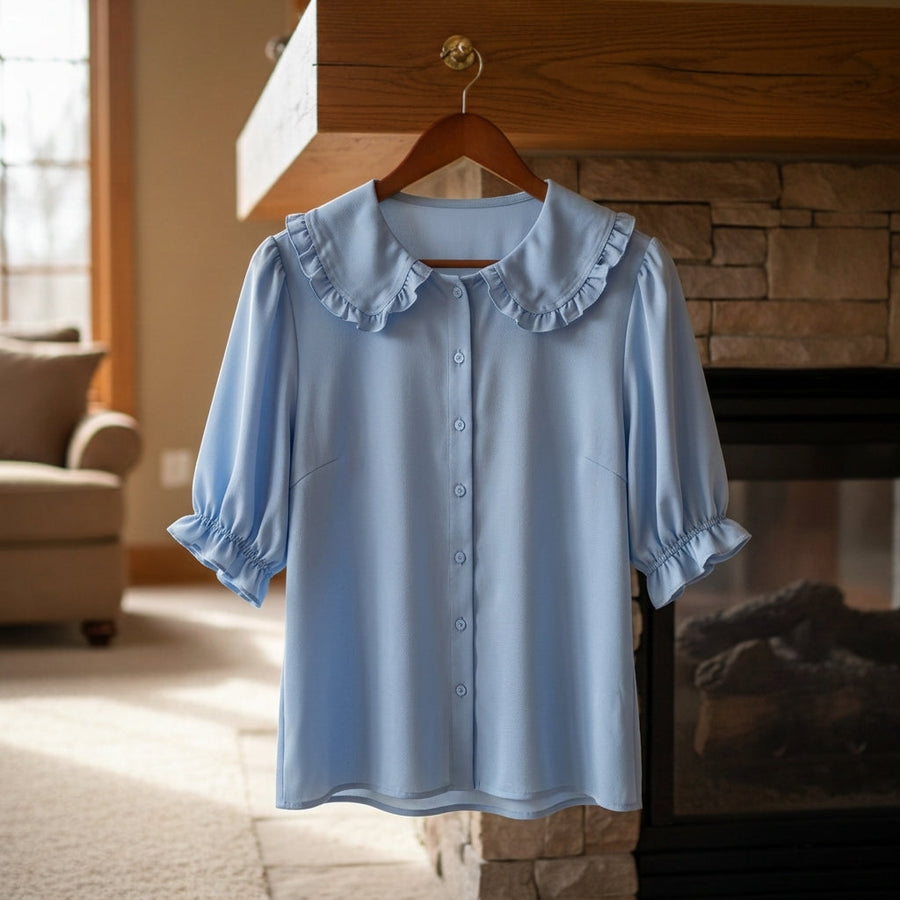 Audrey | Barcelona Ruffle Neck Shirt