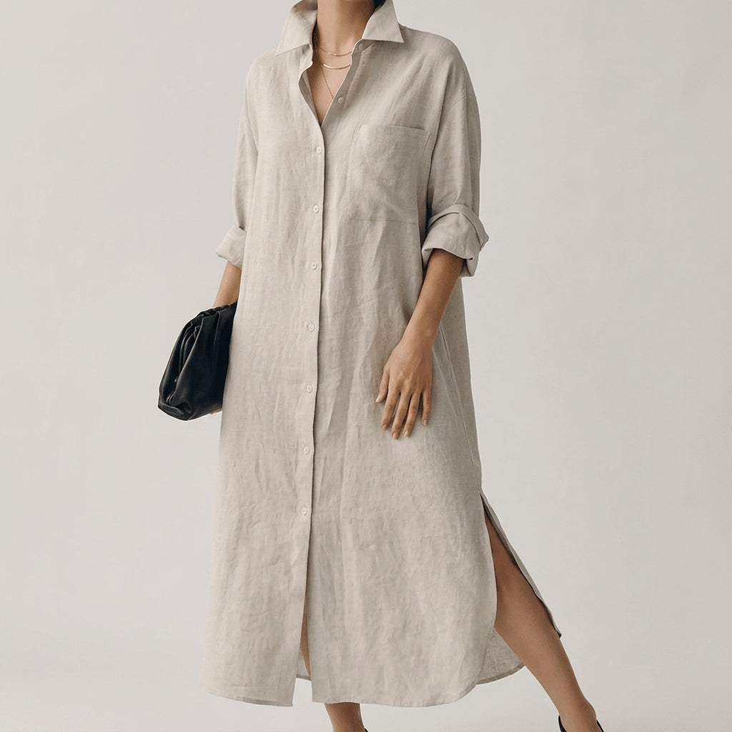Audrey | Bellagio Linen Shirt Dress