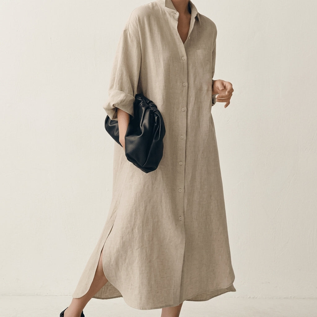 Audrey | Bellagio Linen Shirt Dress