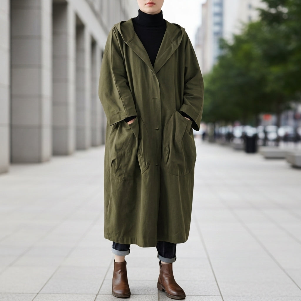 Audrey | Kea Oversized Hooded Windbreaker Coat