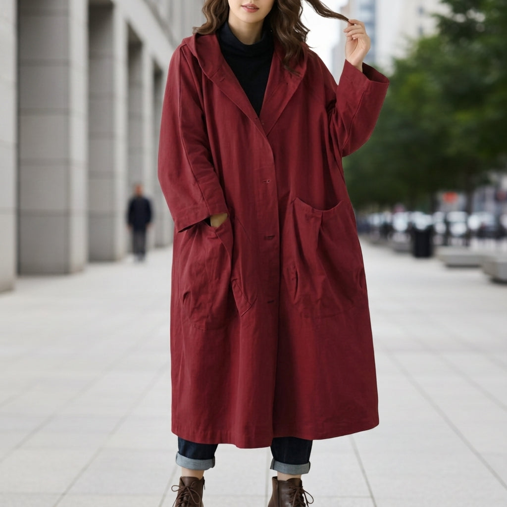 Audrey | Kea Oversized Hooded Windbreaker Coat