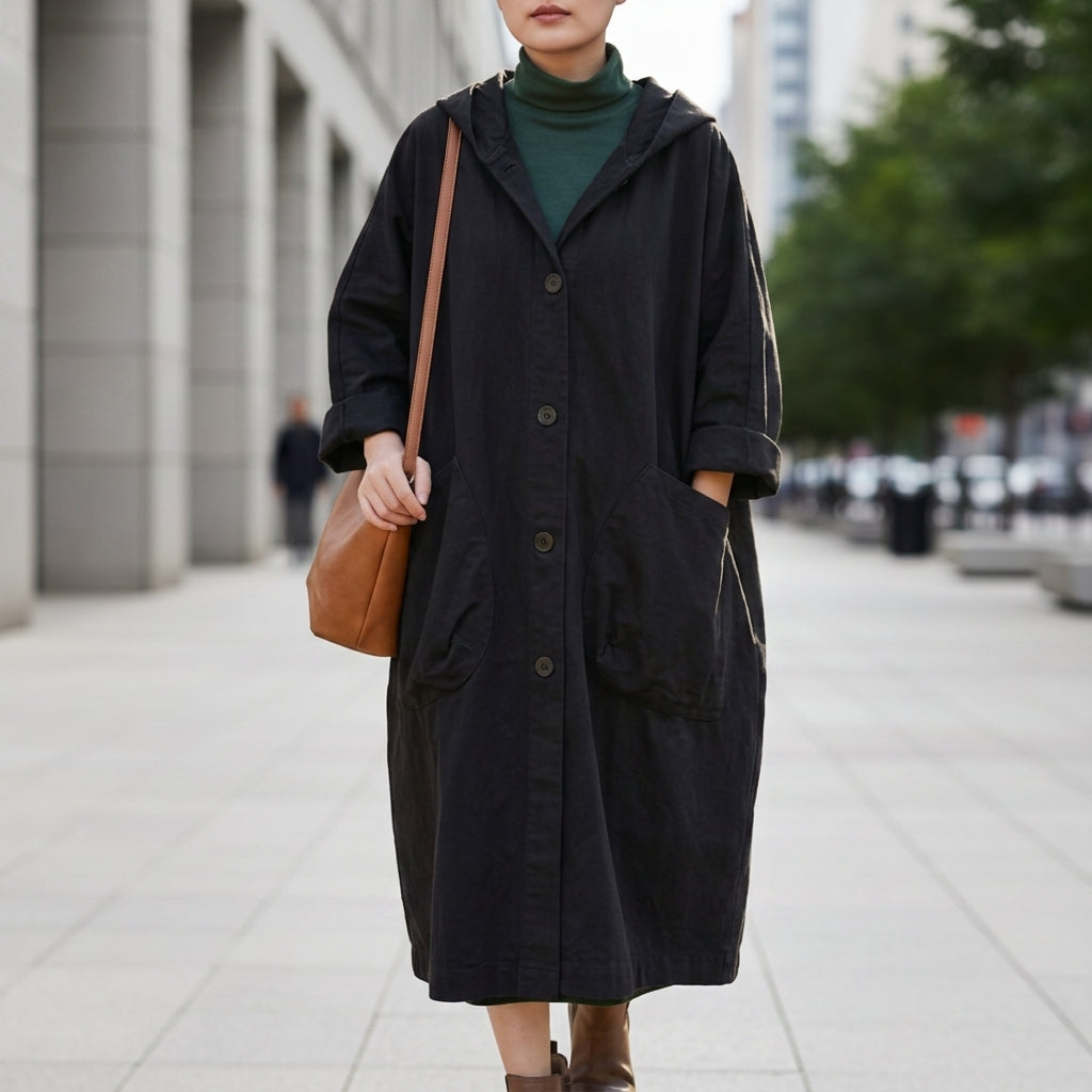 Audrey | Kea Oversized Hooded Windbreaker Coat