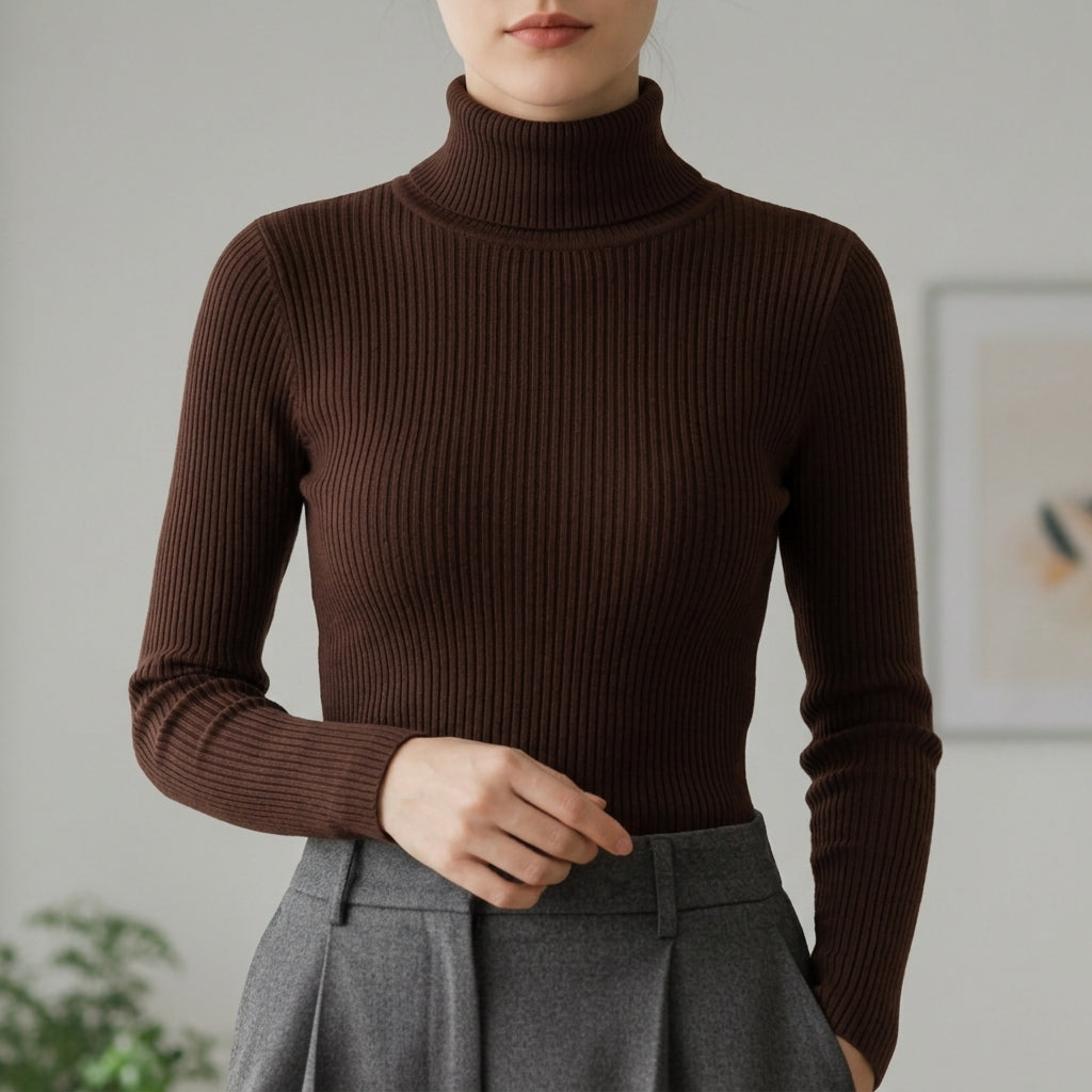 Aurora | Limassol Ribbed Turtleneck Sweater