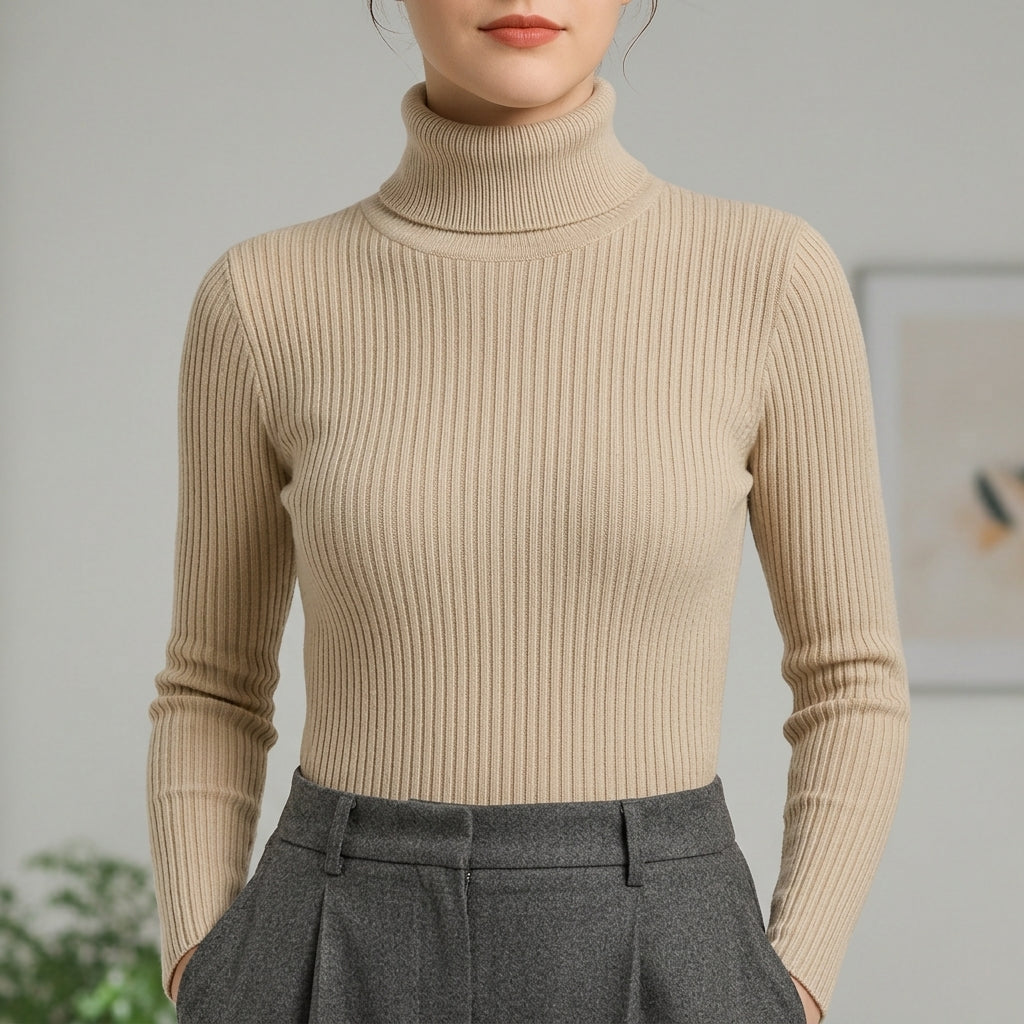 Aurora | Limassol Ribbed Turtleneck Sweater