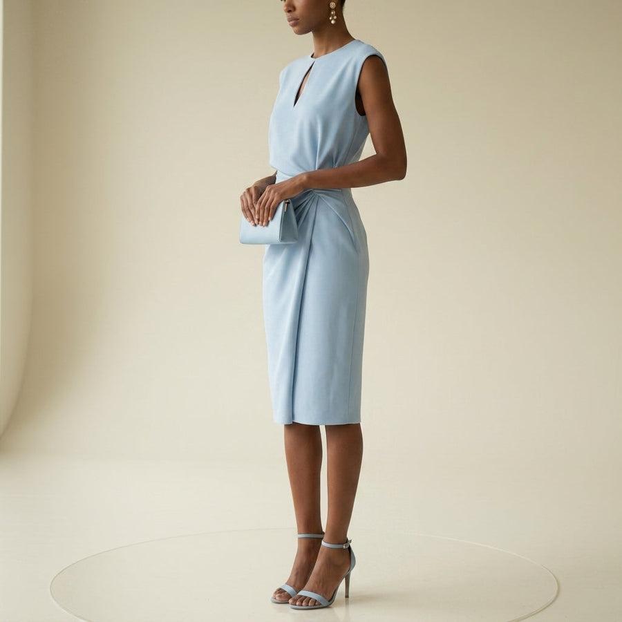 Aurora | Olhao Keyhole Ruched Midi Dress