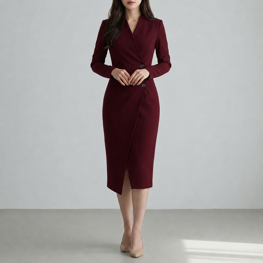 Aurora | Trogir Wrap Button Midi Dress