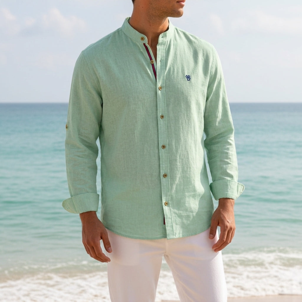 Austin | Aldgate Mandarin-Collar Cotton Shirt