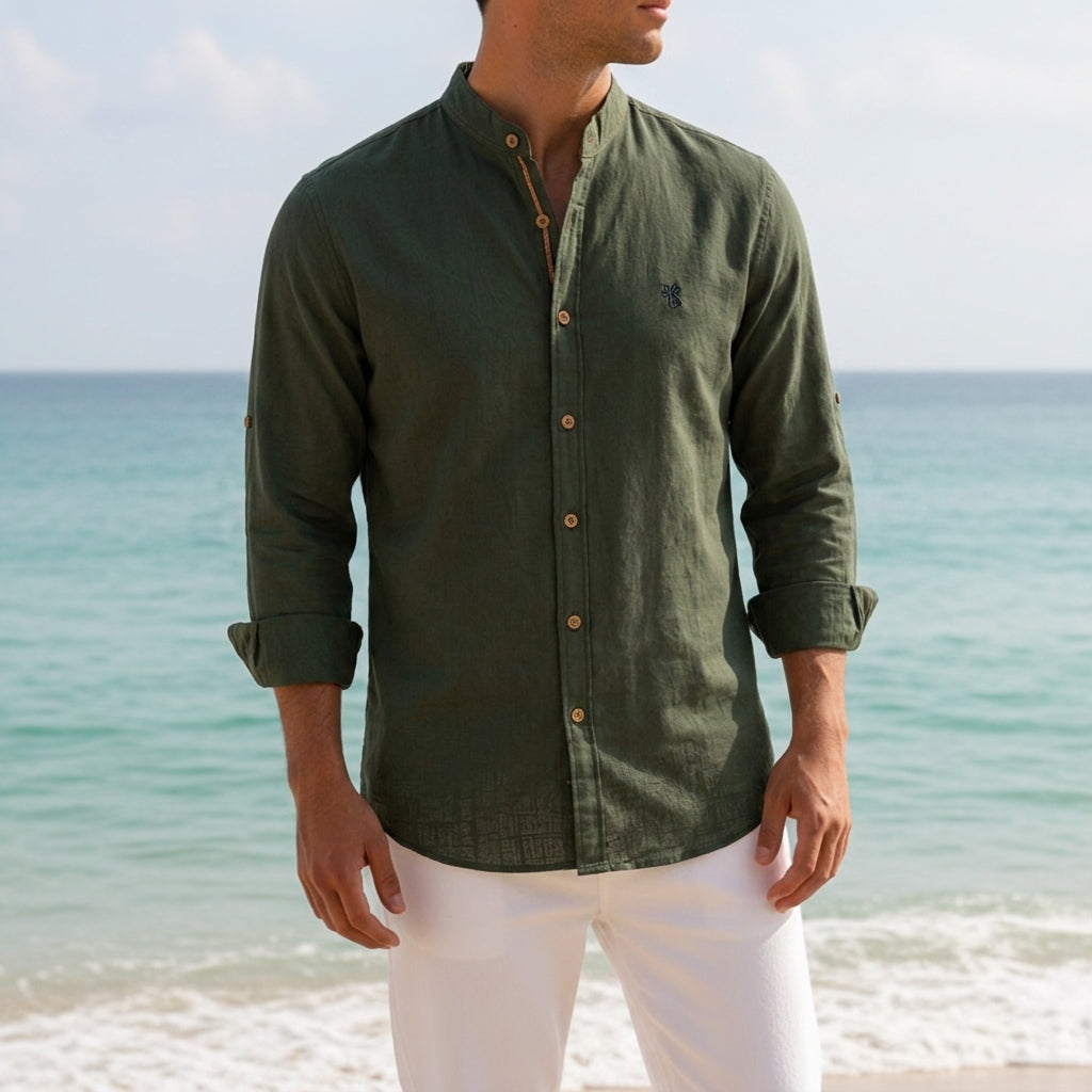 Austin | Aldgate Mandarin-Collar Cotton Shirt