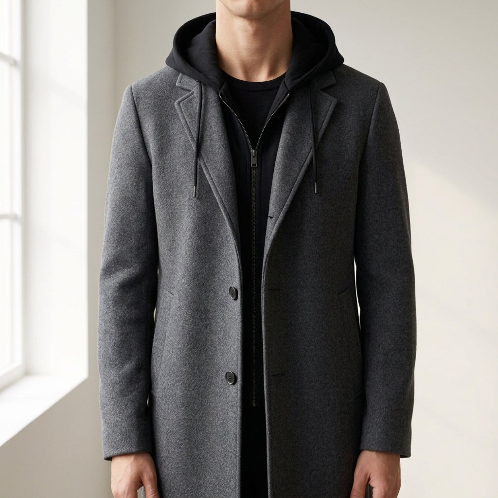 Austin | Marlowe Wool-Blend Hooded Overcoat