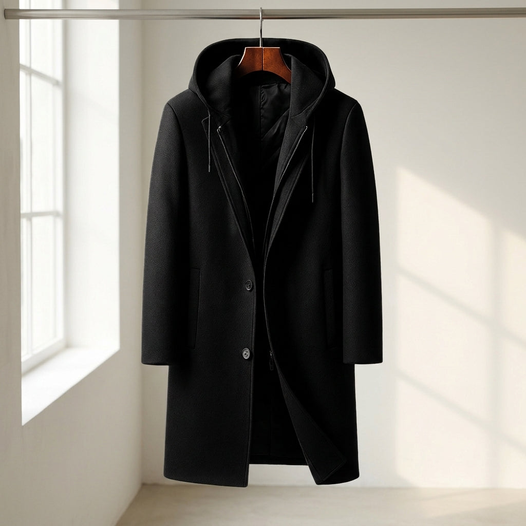 Austin | Marlowe Wool-Blend Hooded Overcoat